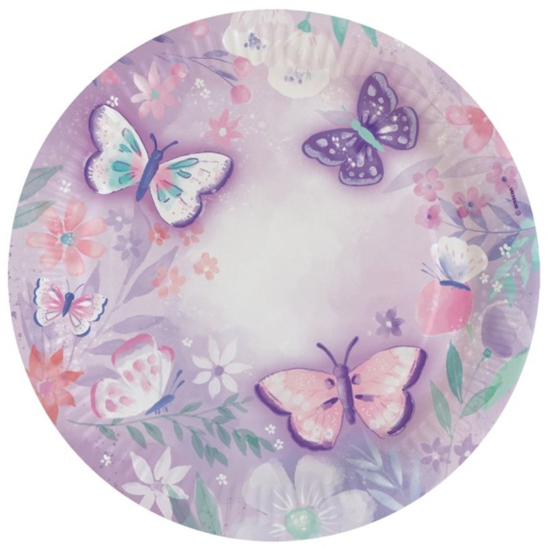 8 plates butterfly garden 23cm