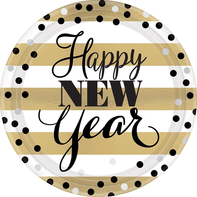 8 plates Happy New Year 23cm