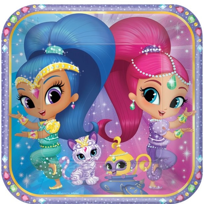 8 Shimmer & Shine paper plates 23cm