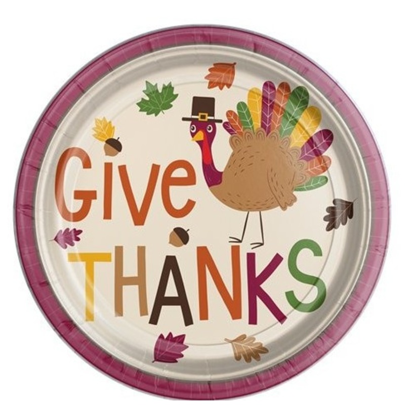 8 Thanksgiving Day paper plates 18cm