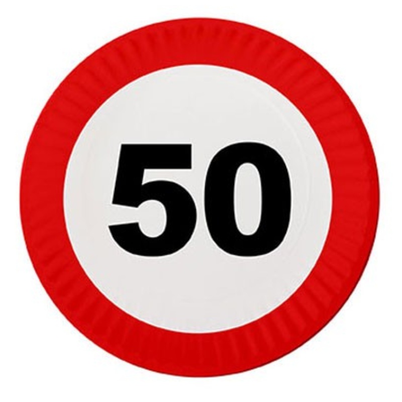 Happy 50th Birthday plates set of 8