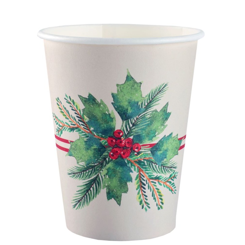 10 cups Christmas holly 27cl
