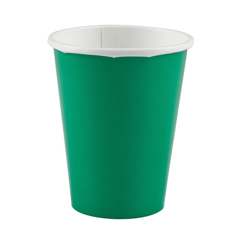 20 paper cups green 266ml