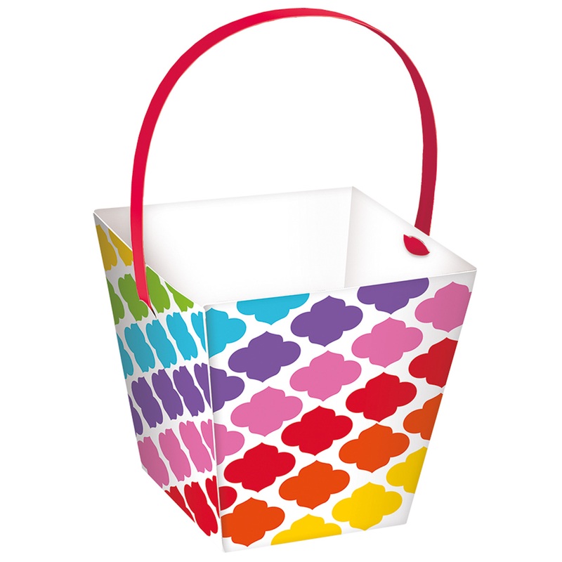 24 snack boxes with handles, colored