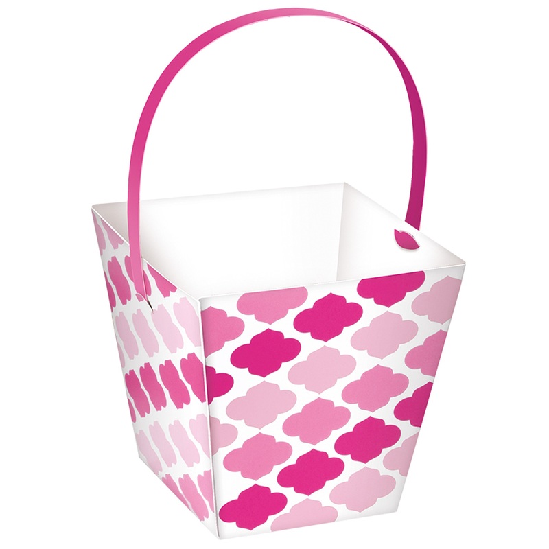 24 snack boxes with pink handles