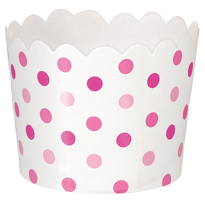 36 dotted dessert cups pink