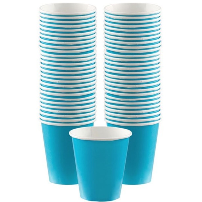 40 turquoise paper cups 340ml