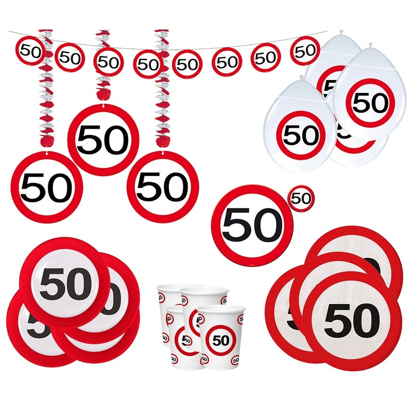 50th birthday traffic signs party set for 8 people