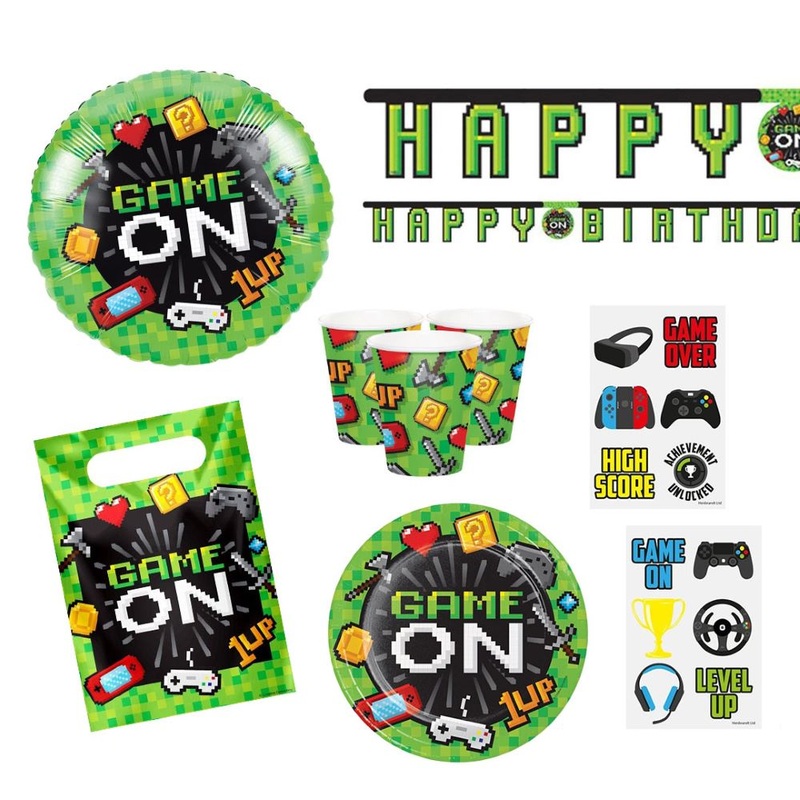 6-piece children's birthday party package - Level Up