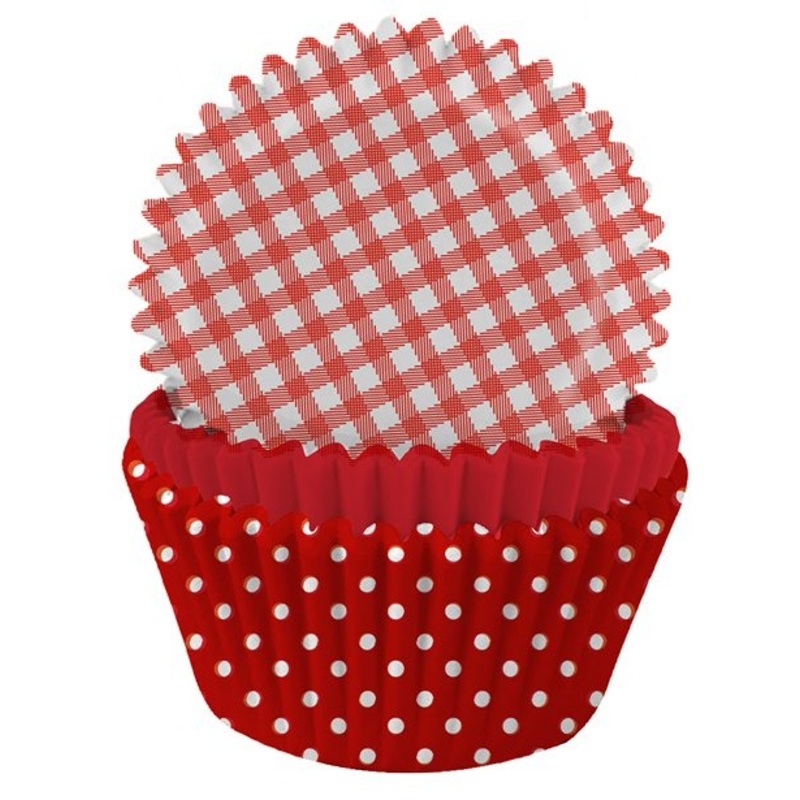 75 red muffin tins Delight 5cm