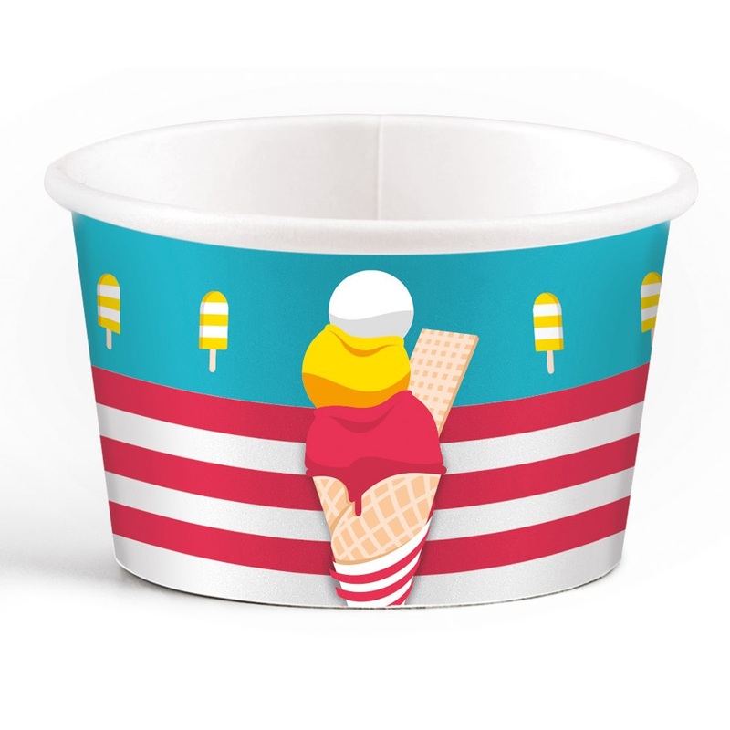 8 beach vacation ice cream cups 270ml