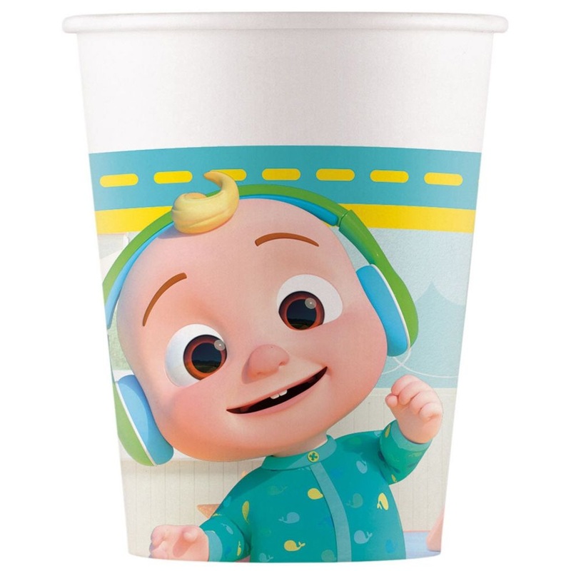 8 Cocomelon paper cups 200ml