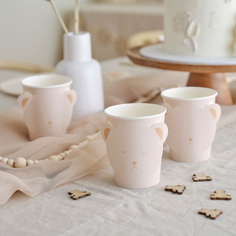 8 Freddy the Teddy paper cups 250ml
