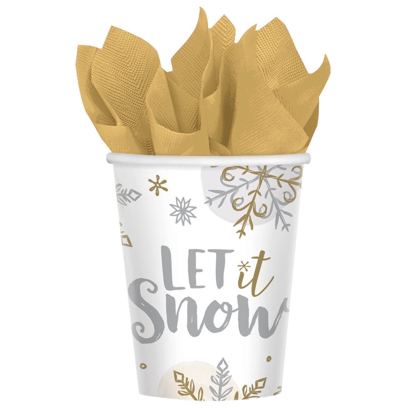 8 Let it snow paper cups 266ml