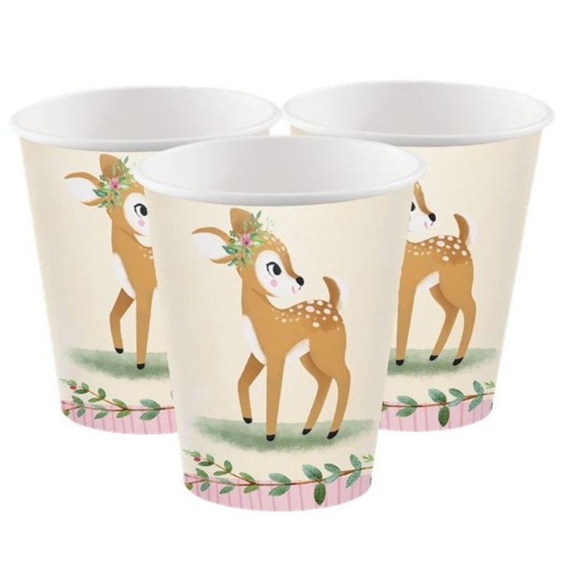 8 paper cups cute deer 256ml