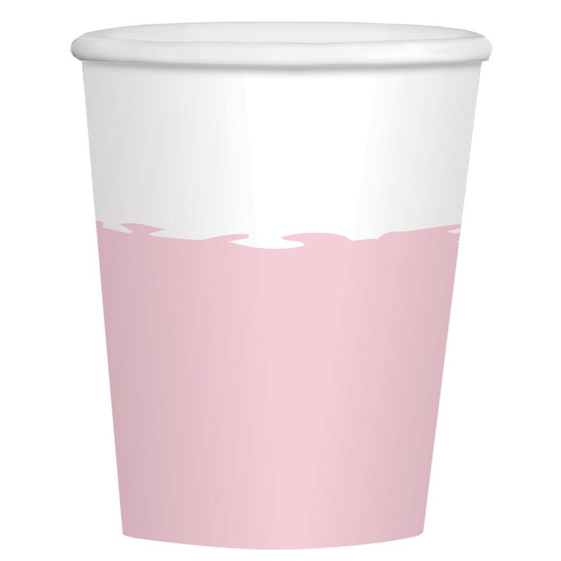 8 rose gold paper cups 250ml