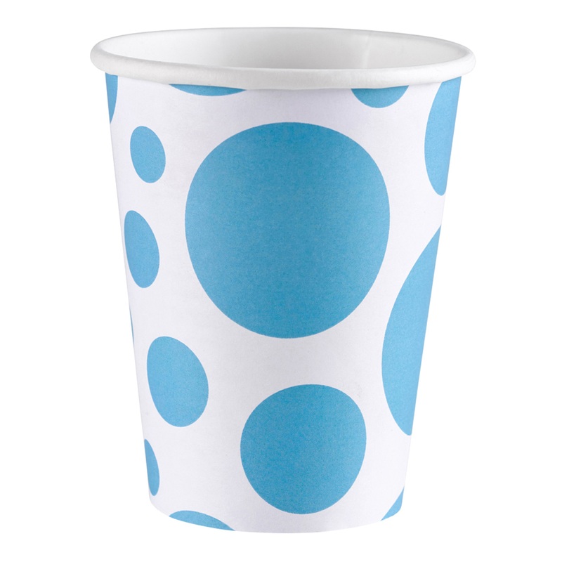 8 sweet dots paper cup caribbean blue 266ml