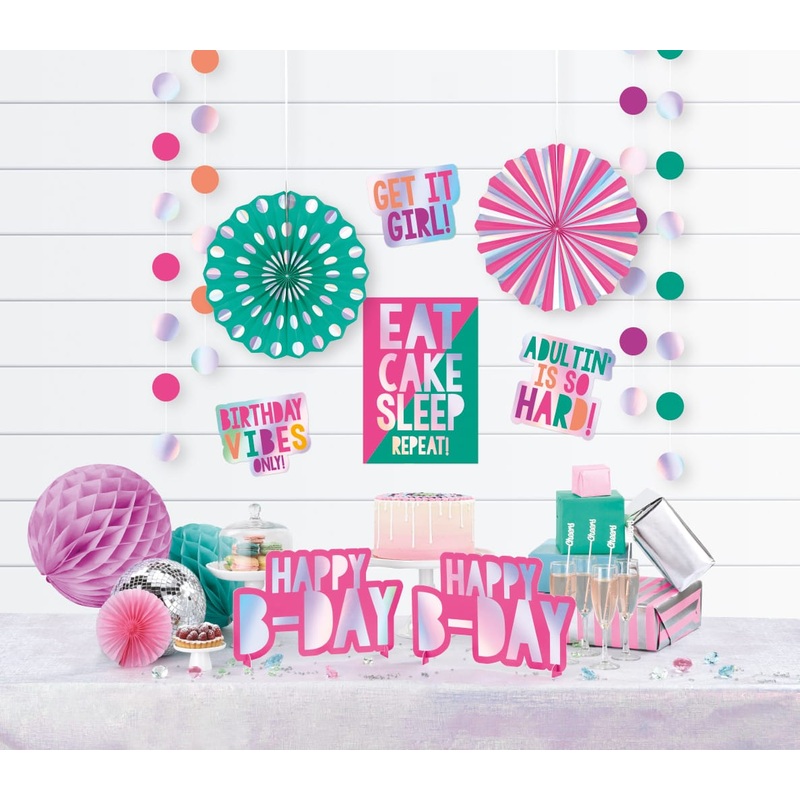 Birthday Vibes decoration set 12 pieces