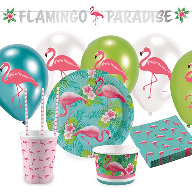Flamingo party package 63 pcs