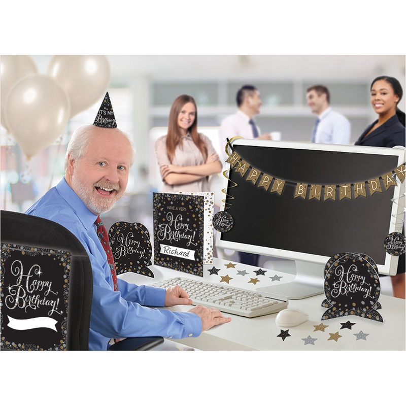 Golden Age Birthday Office Deco Set