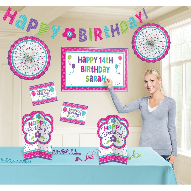 Happy Birthday decoration set 8 pieces