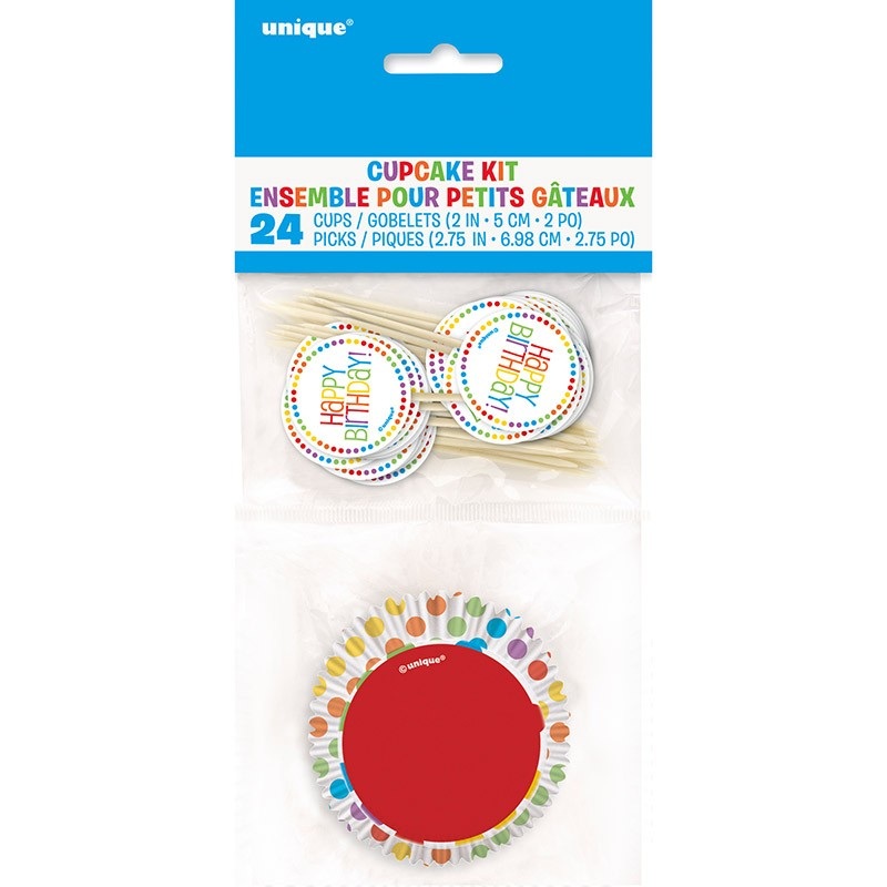 Rainbow cupcake buffet set 24 pieces