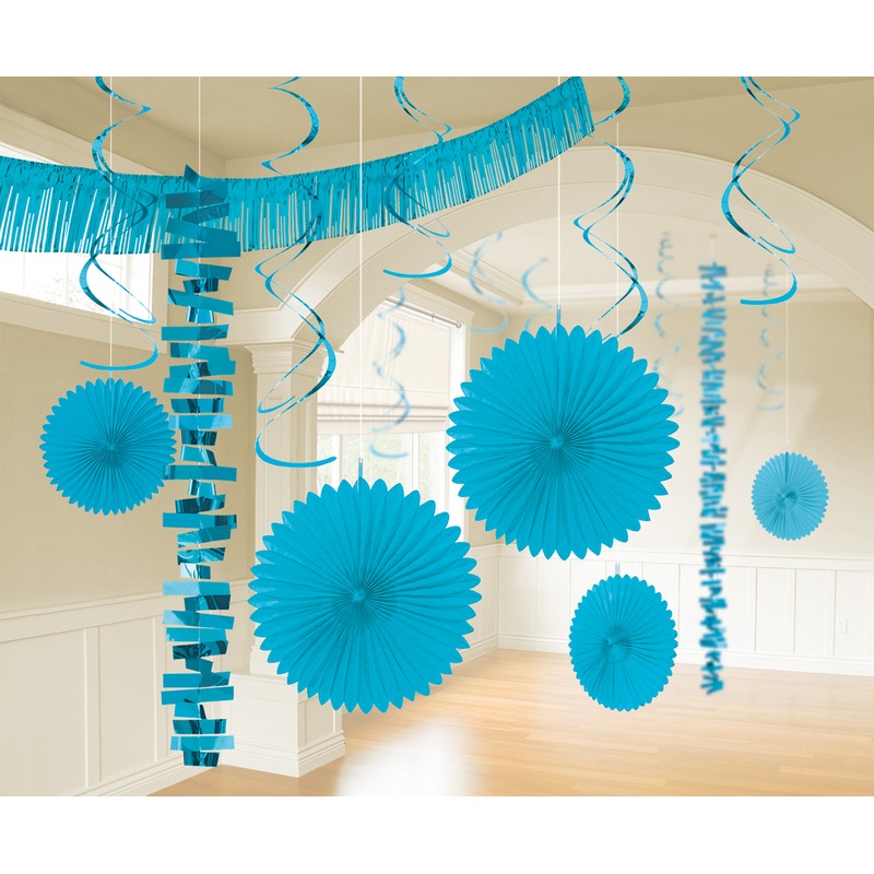 Room decoration set blue 18 pieces