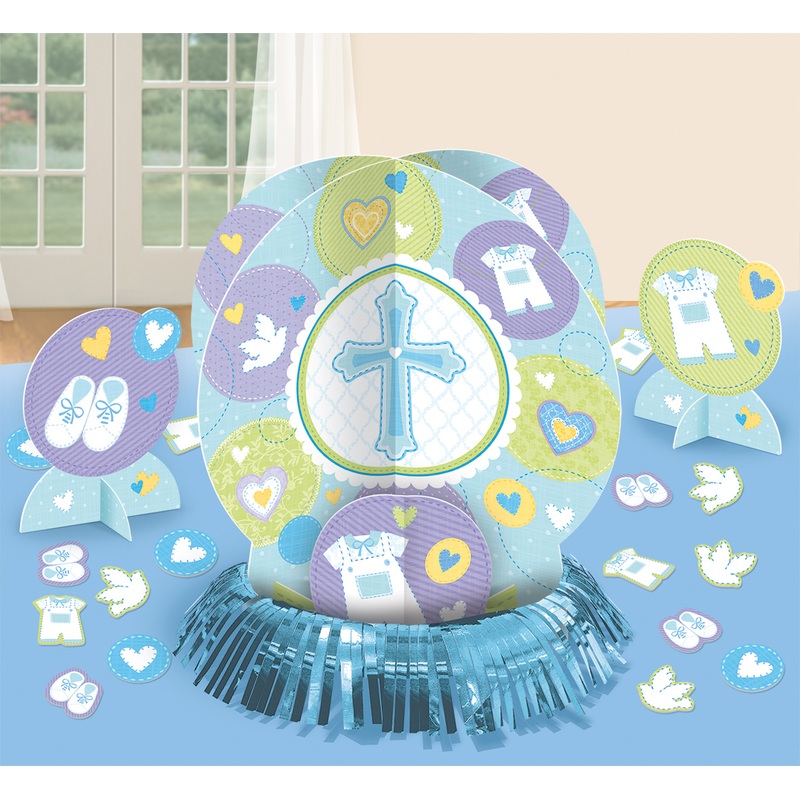 Table decoration set Holy Communion blue 23 pieces