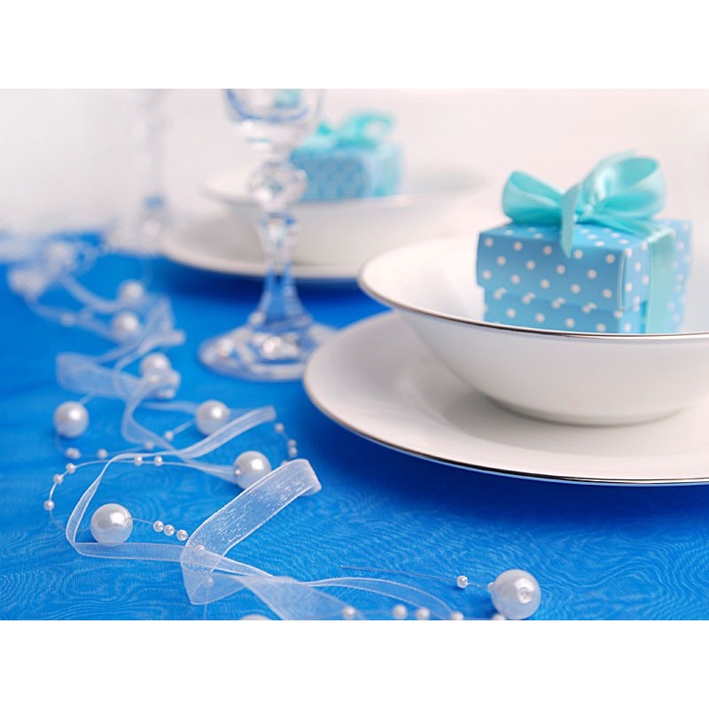 1.2m organza pearl ribbon white