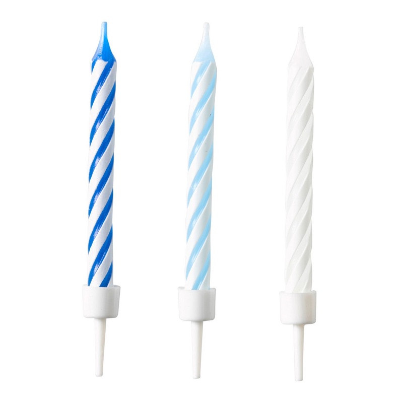 10 blueberry cake candles 7.5cm
