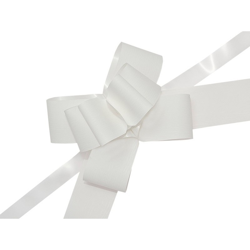 10 self-gathering bows white 5cm