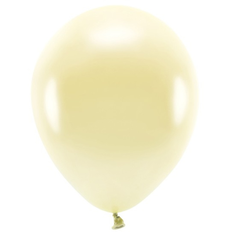 100 Eco metallic balloons lemon yellow 30cm