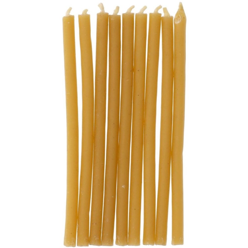 24 beeswax cake candles 10cm