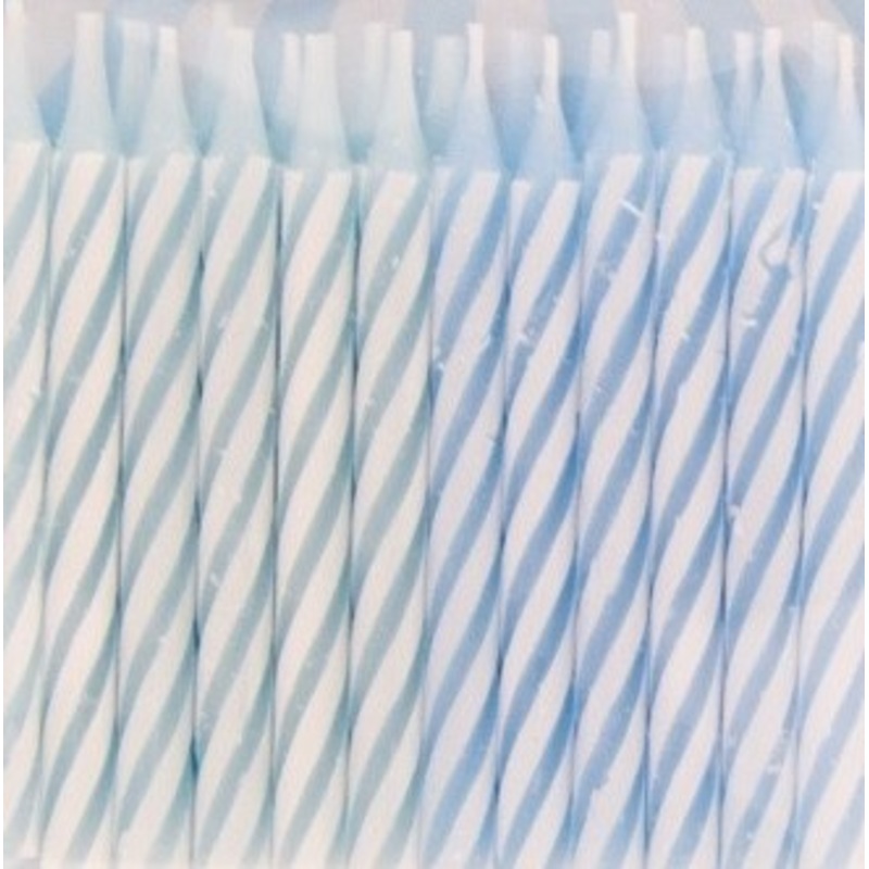 24 cake candles blue and white