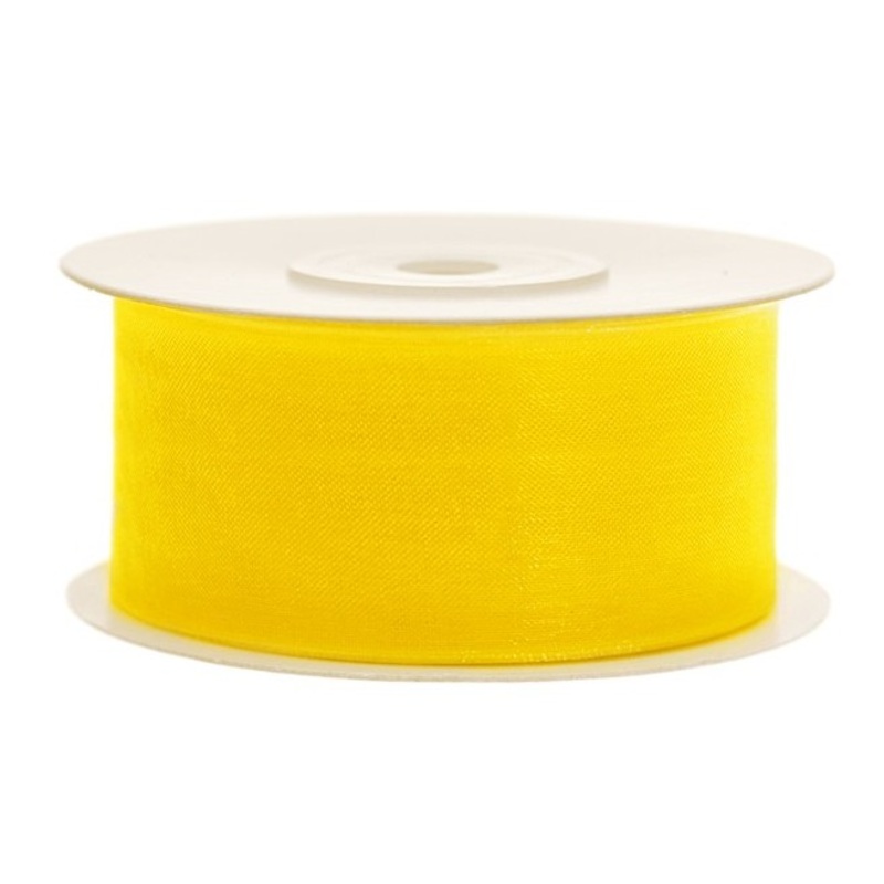 25m chiffon ribbon lemon yellow