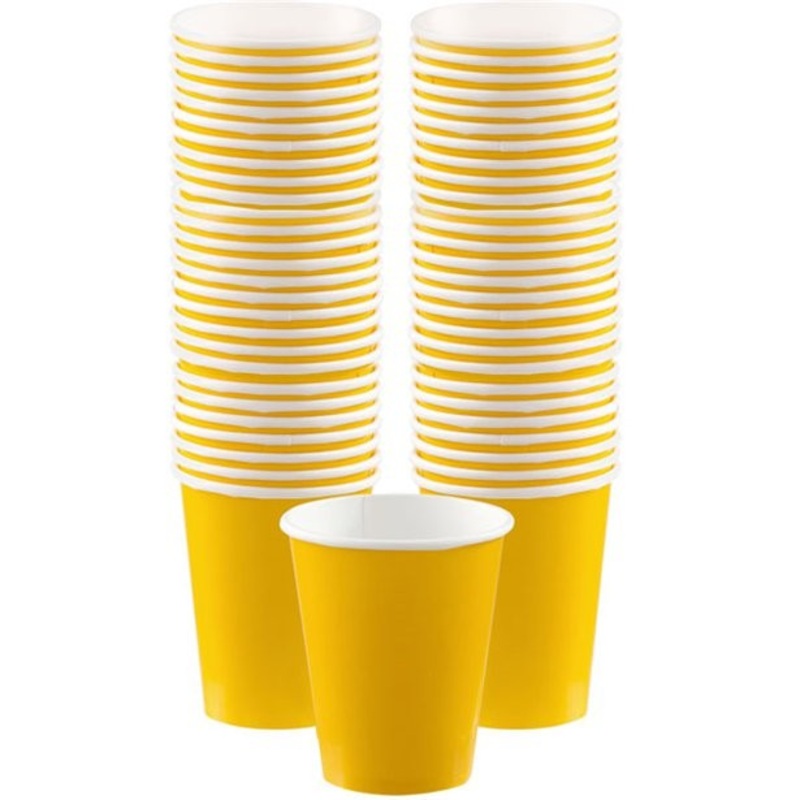 40 paper cups yellow 340ml