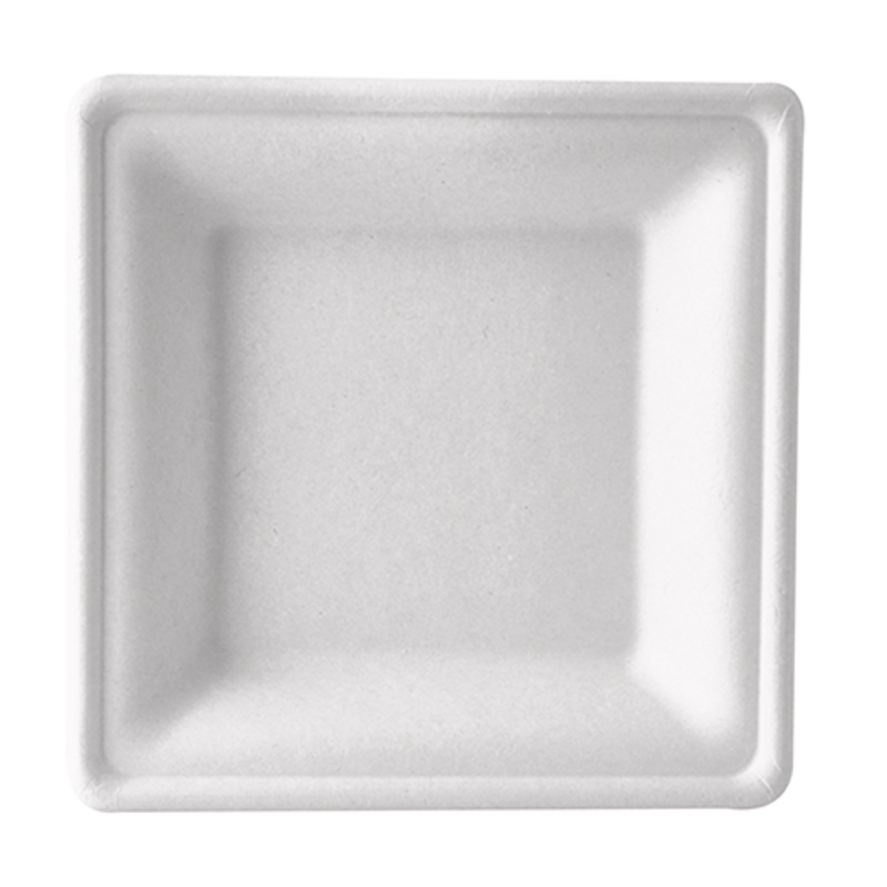 50 deep sugar cane plates white 20 x 20cm