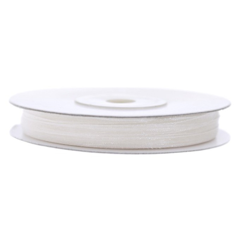 50m chiffon ribbon white 3mm wide