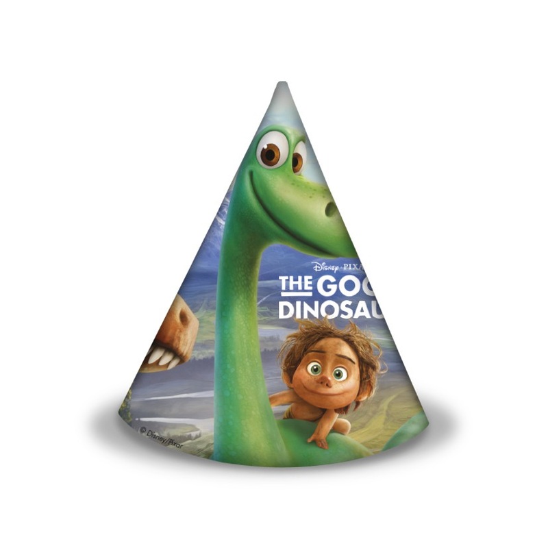 6 Arlo & Spot dinosaur party hats 16cm