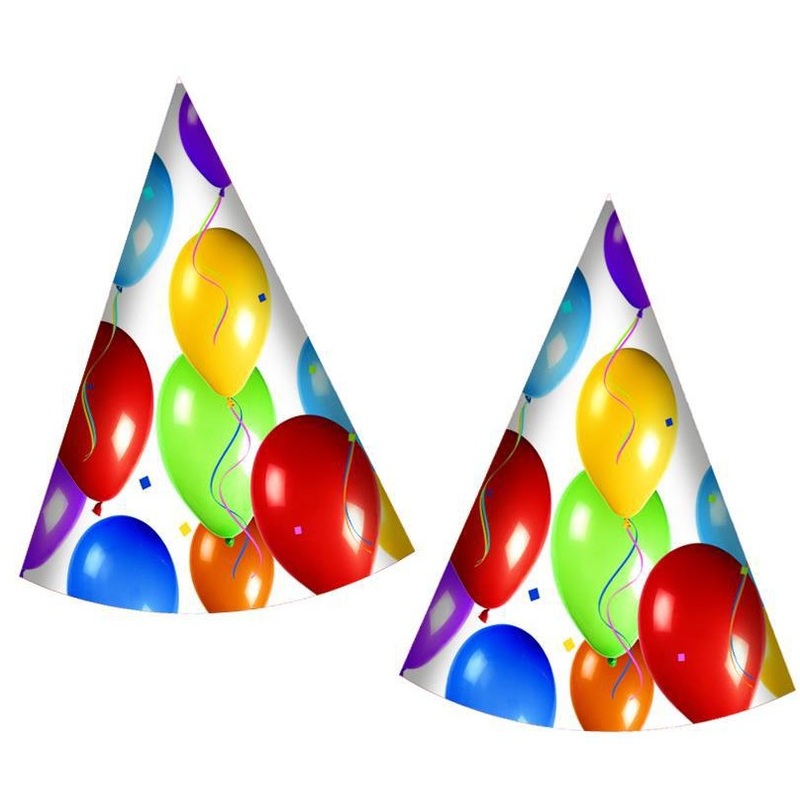 6 balloon Fiesta party hats 16cm