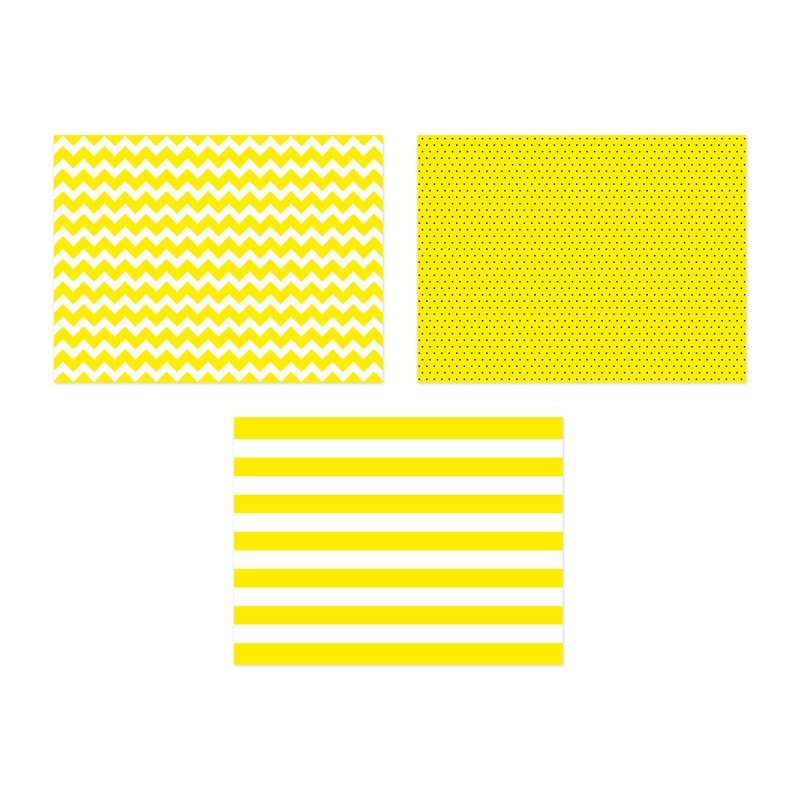 6 place mats in a yellow pattern mix 40x30cm