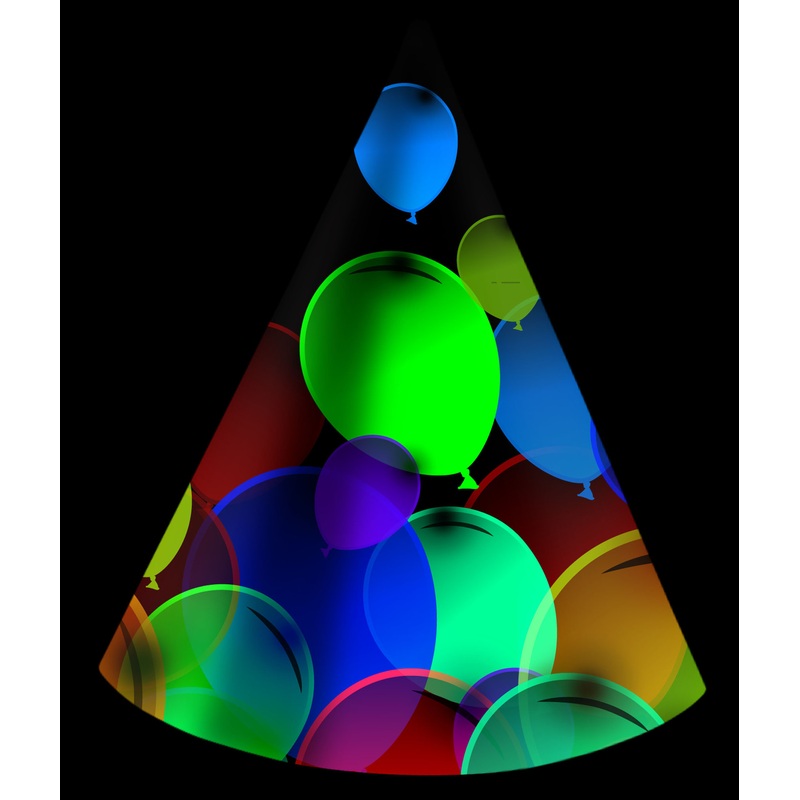 6 Rising Balloon Party hats 11cm