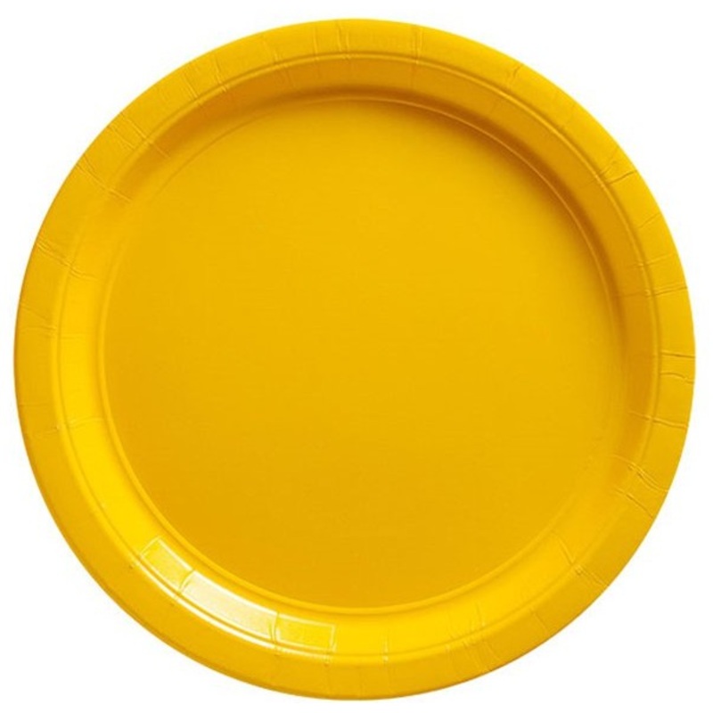 8 Geneva yellow paper plates 23cm
