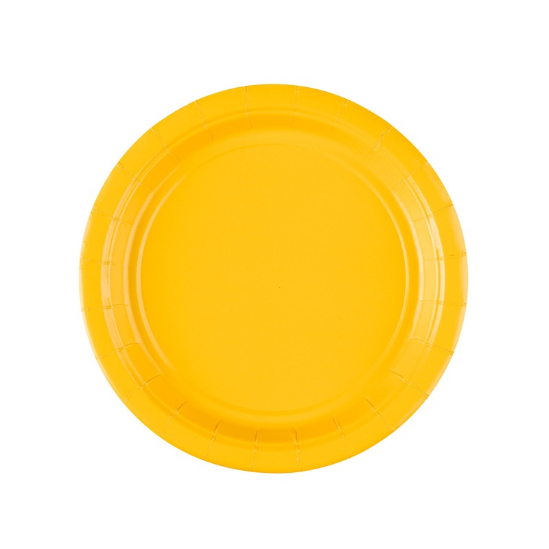 8 paper plates Partytime Yellow 17.7cm