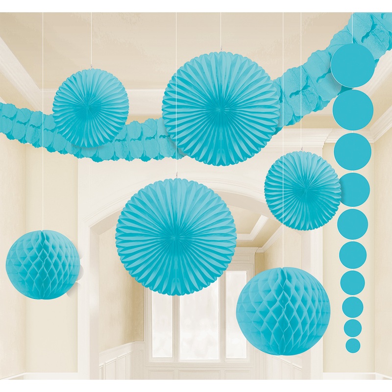 Azure summer party decoration set 9 pieces