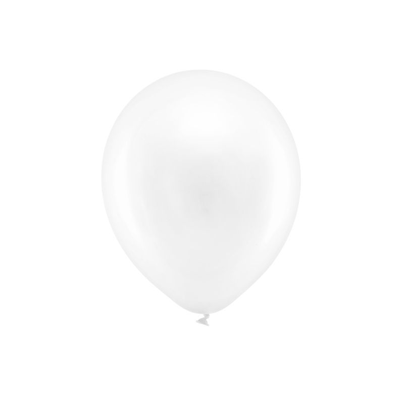 Ballons Rainbow 30cm, metallisiert, wei (1 VPE / 100 Stk.)