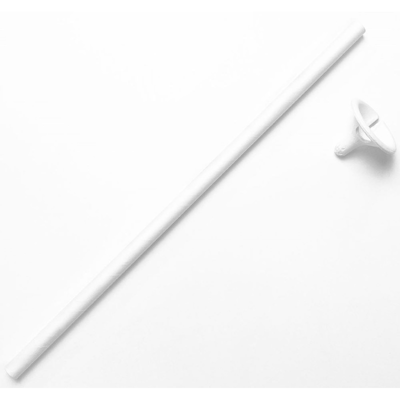 Balloon stick white made of paper 30cm