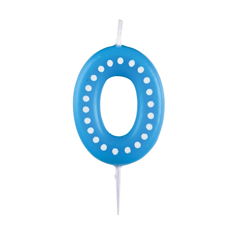 Birthday party blue number candle 0