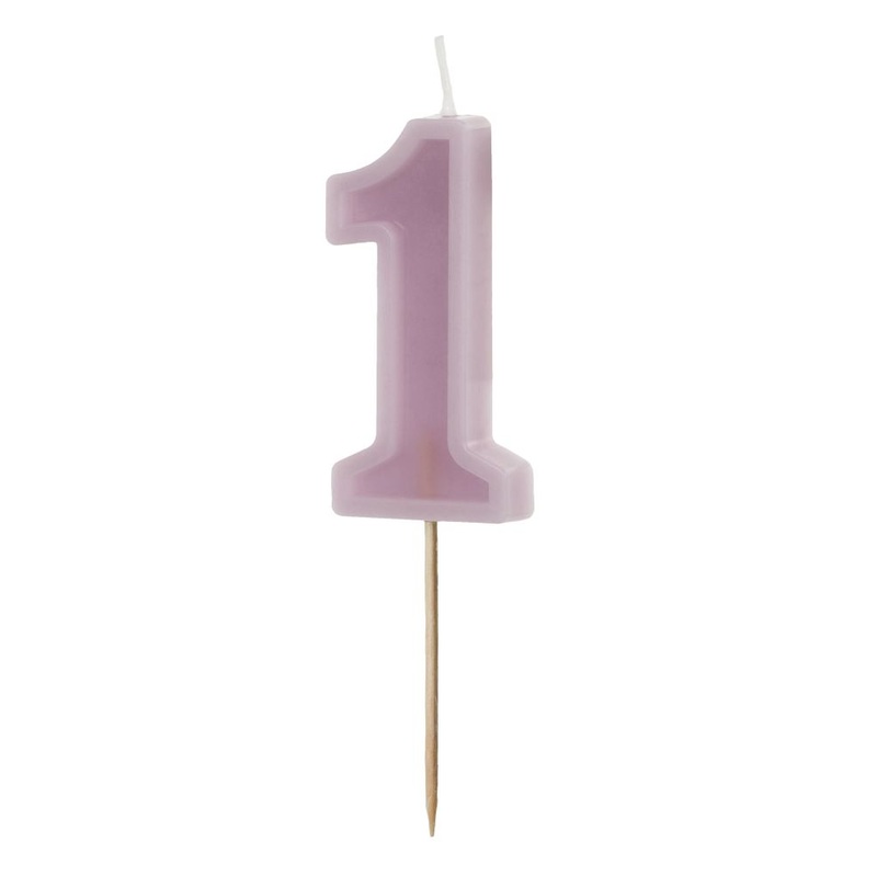 Cake candle number 1 purple 6cm