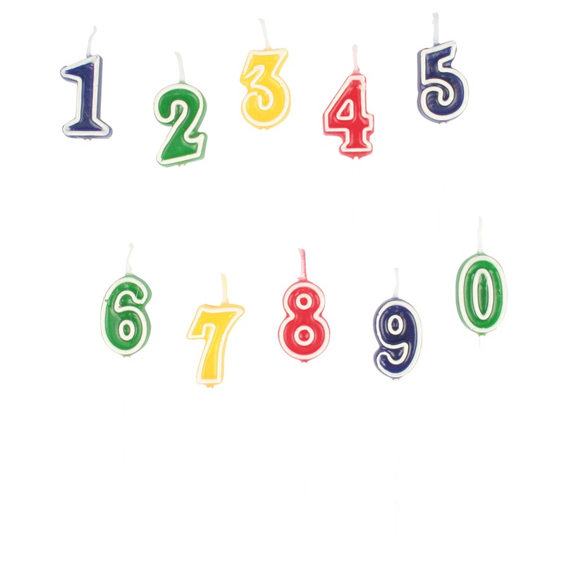 Colorful Numbers 0-9 Candles Set For Tarts 10 Pieces